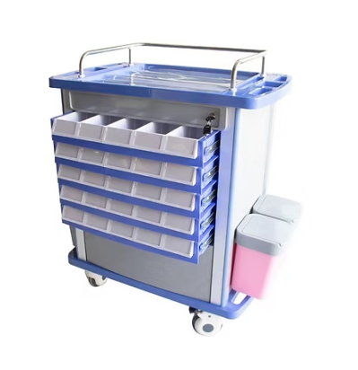 Medicine Trolley Cart with Polyurethane Casters – Mobile